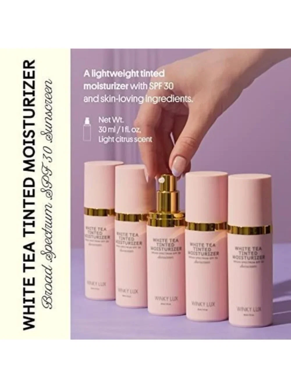 Winky Lux White Tea Tinted Moisturizer SPF 30, 1 Oz. - Medium Deep